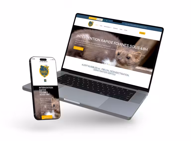 Aperçu du site Alert’ Nuisibles, entreprise de lutte contre les nuisibles à Vertou